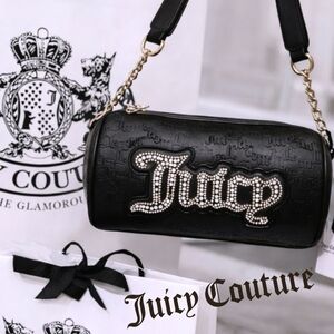 JUICY COUTURE Black String of Pearls SHOULDER BAG